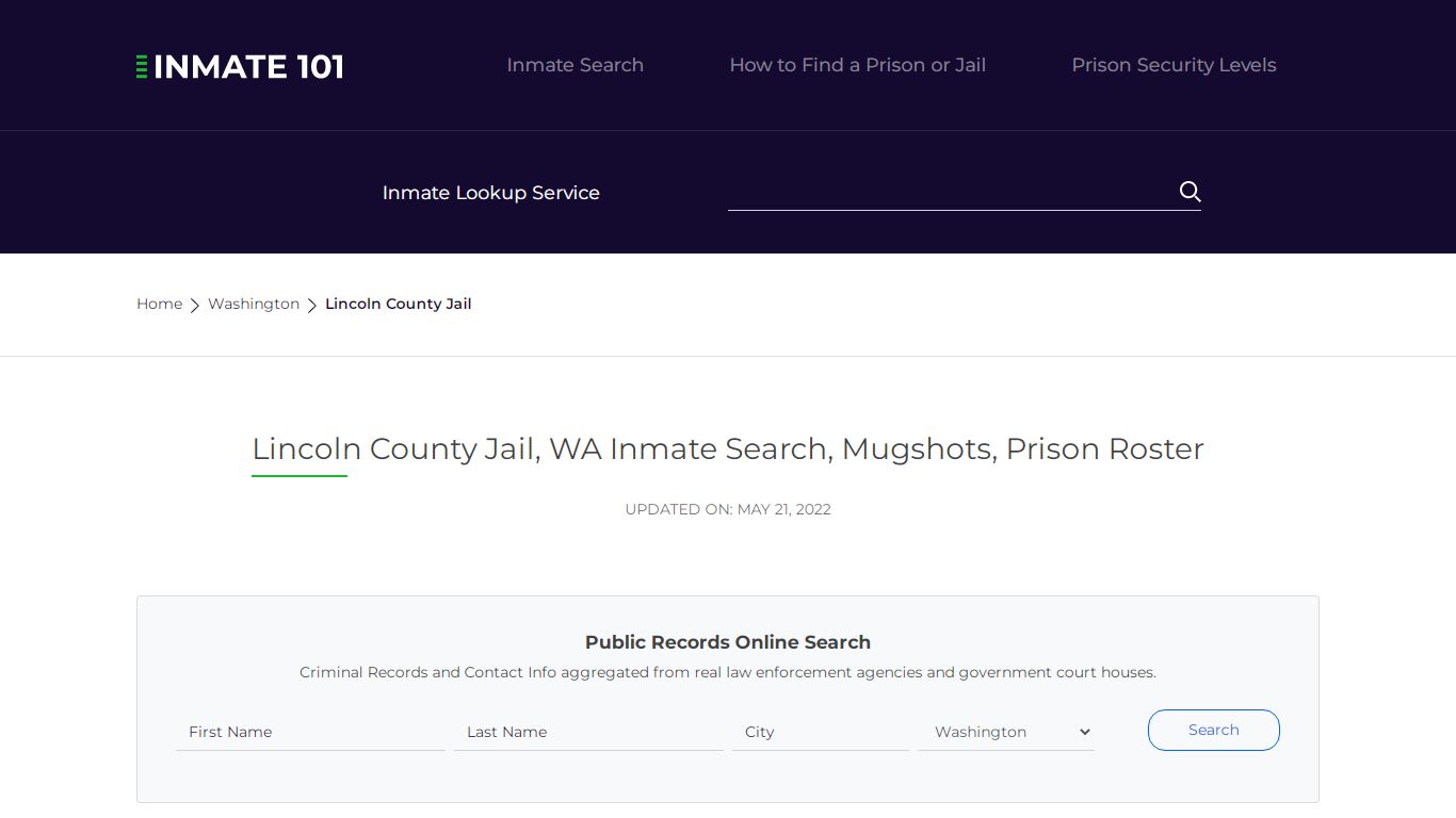 Lincoln County Jail, WA Inmate Search, Mugshots, Prison Roster